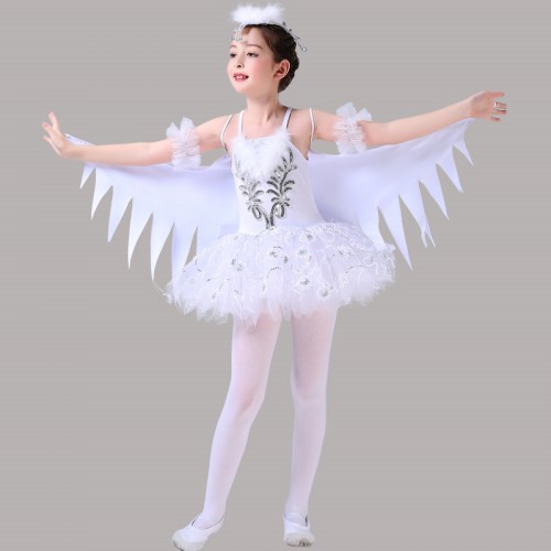 Kids birds ballet dance dress fairy angel cosplay cartoon modern dance cosplay dress costumes